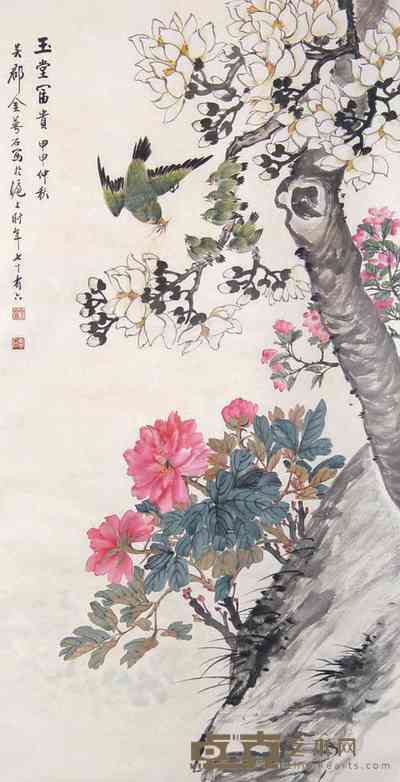 金梦石 玉堂富贵 立轴 134×67cm